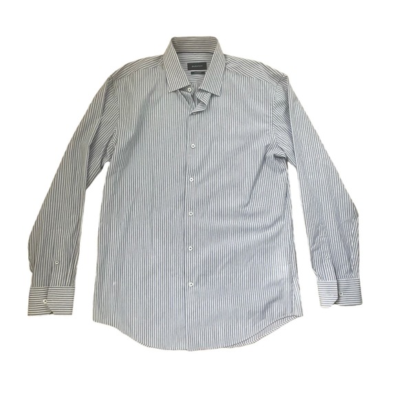 BUGATCHI Comfort Stretch Striped Long Sleeve Button Down Men’s size 16 34/35 - Picture 1 of 6